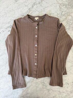 Donni Rib Cardigan - Taupe